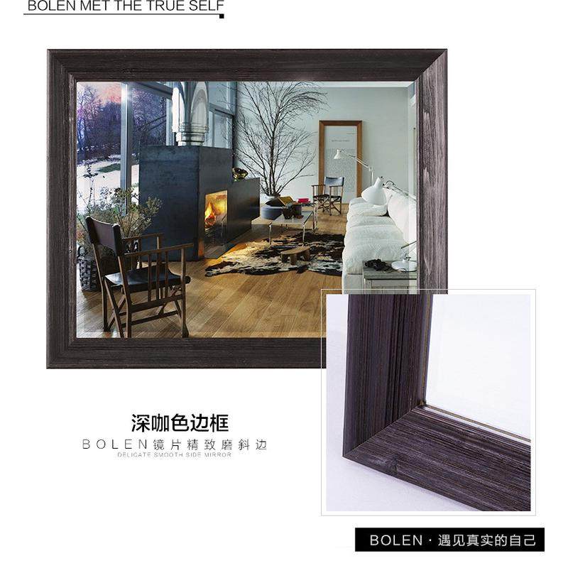 bolen伯仑实木卫生间壁原木浴室镜挂墙装饰洗漱台定制大镜子批发