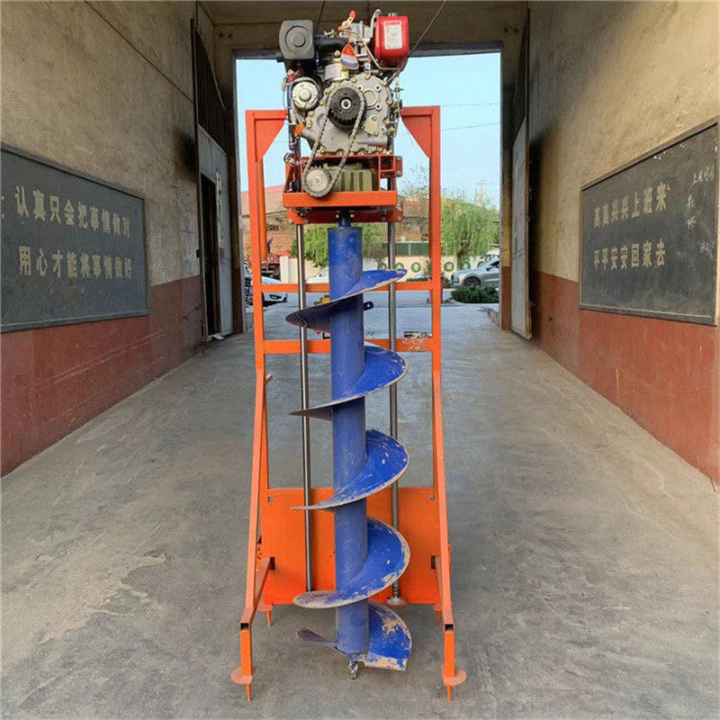 加长钻头螺旋深坑打洞机工地施工电线杆埋桩打洞机汽油动力钻坑机