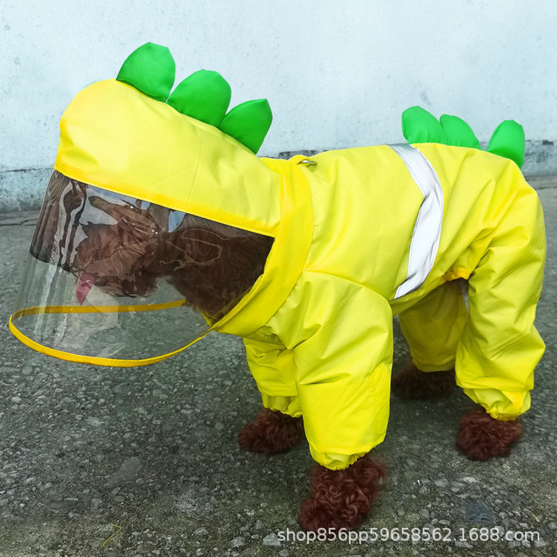 狗狗专用雨衣泰迪衣服柯基雪纳瑞小型犬雨披全包防水比熊带牵引绳