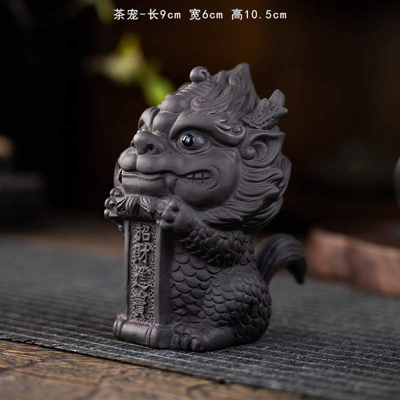 紫麒麟陶茶宠摆件精品茶玩可养茶桌茶台家居装饰摆件鱼缸造景