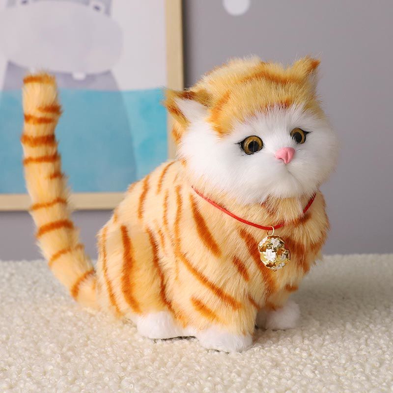 仿真猫咪玩偶会叫小猫咪摆件益智可爱假猫咪儿童玩具公仔生风之禾