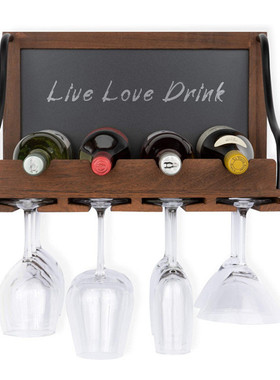 简约创意壁挂创意酒架欧式时尚悬挂木置物架洋葡萄红酒架木架