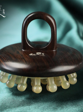 aza3虞美人新品天然牛角梳气囊梳头部气垫梳按摩刮痧经络指环女脱