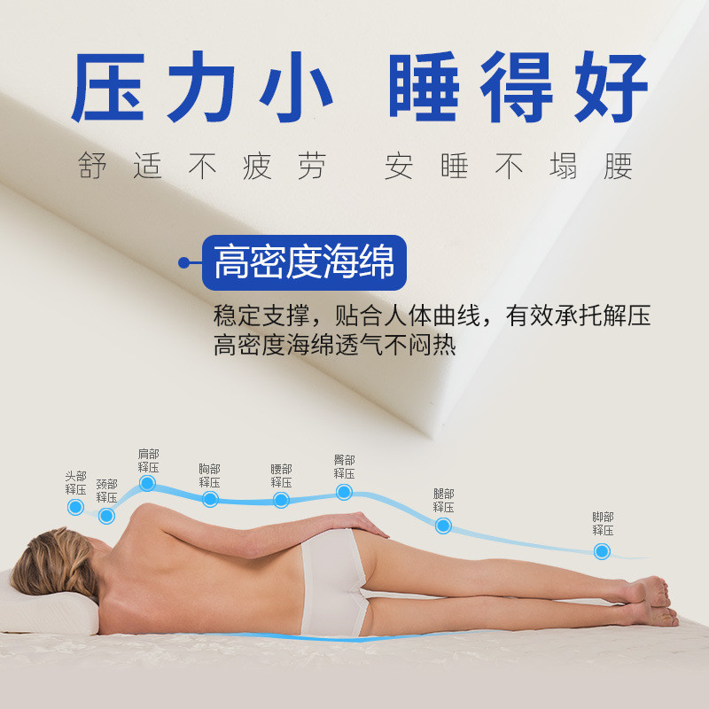 热销高密度海绵垫硬质体重海绵床垫专用1米5加厚1米8家用学生宿舍