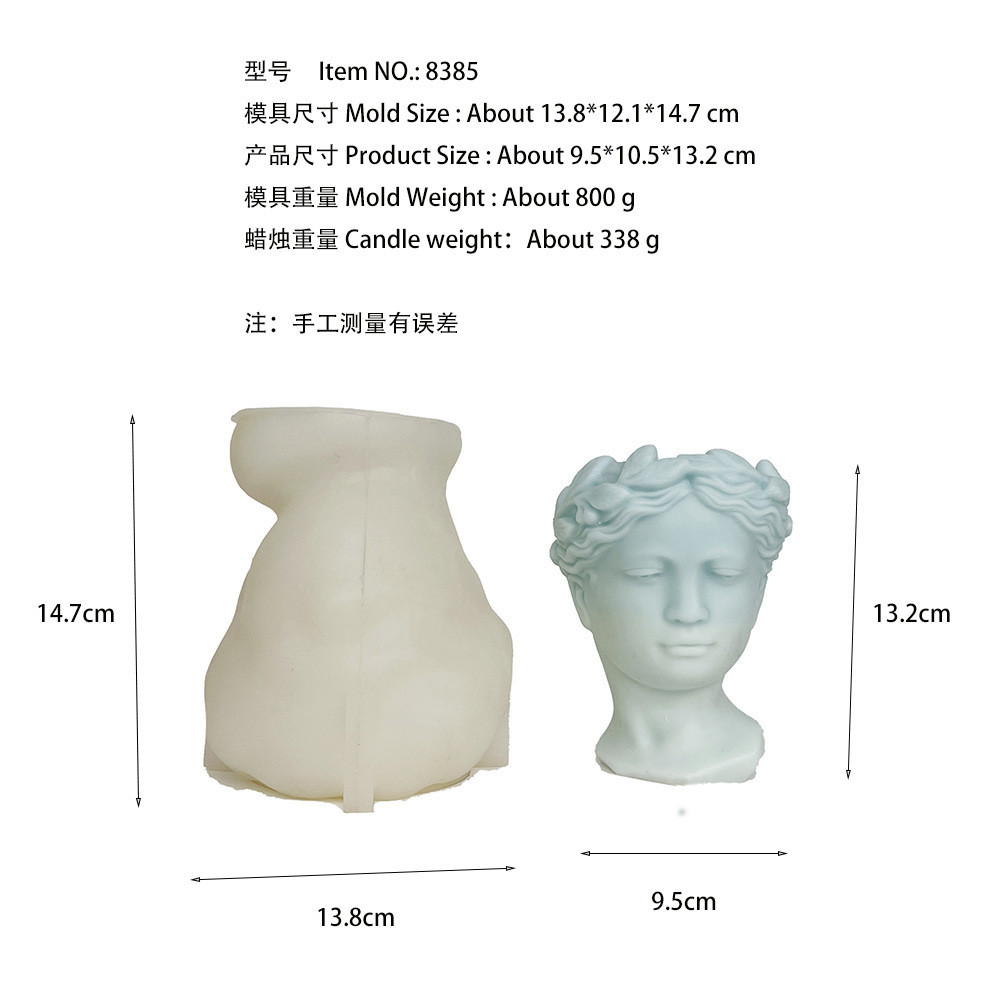 创意男孩人脸绿植多肉花盆硅胶模具水泥混凝土石膏滴胶笔筒花瓶模