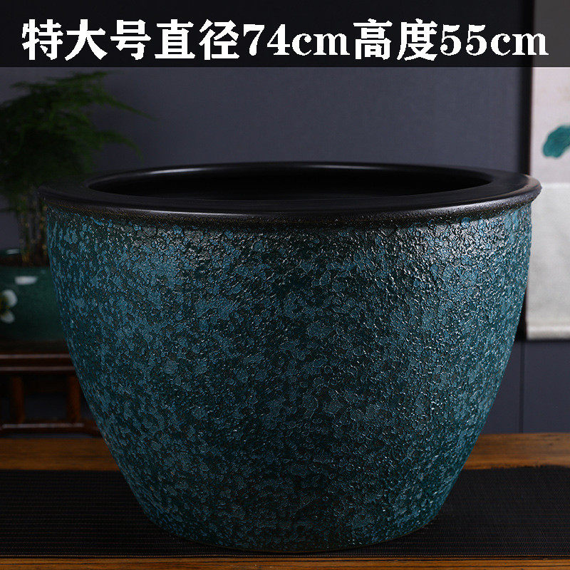 景德镇陶瓷鱼缸青花瓷大水缸户外一米睡莲阳台养花式鱼缸庭院老缸