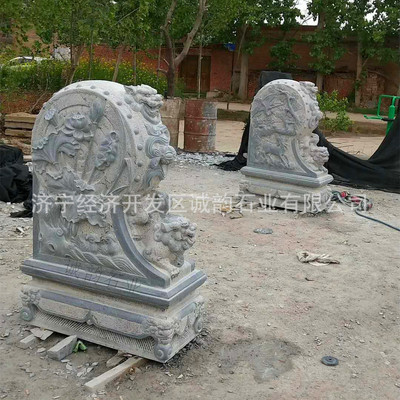 青石雕刻石门墩抱鼓 石雕抱鼓石 石雕门墩 石门墩 抱鼓石图片价格