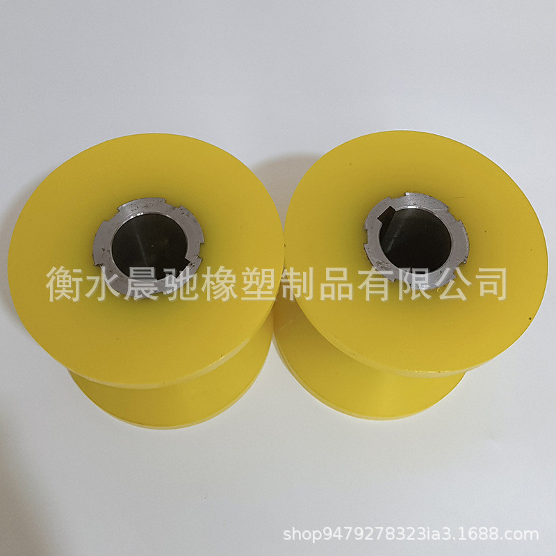 厂家定制聚氨酯V型胶轮 V型槽胶辊 包胶滚筒无动力托辊包胶轮