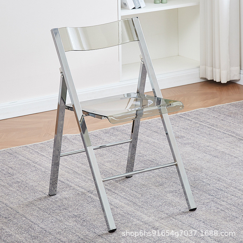 折叠定制水晶椅子亚克力透明椅子办公会议椅网红拍照化妆椅子