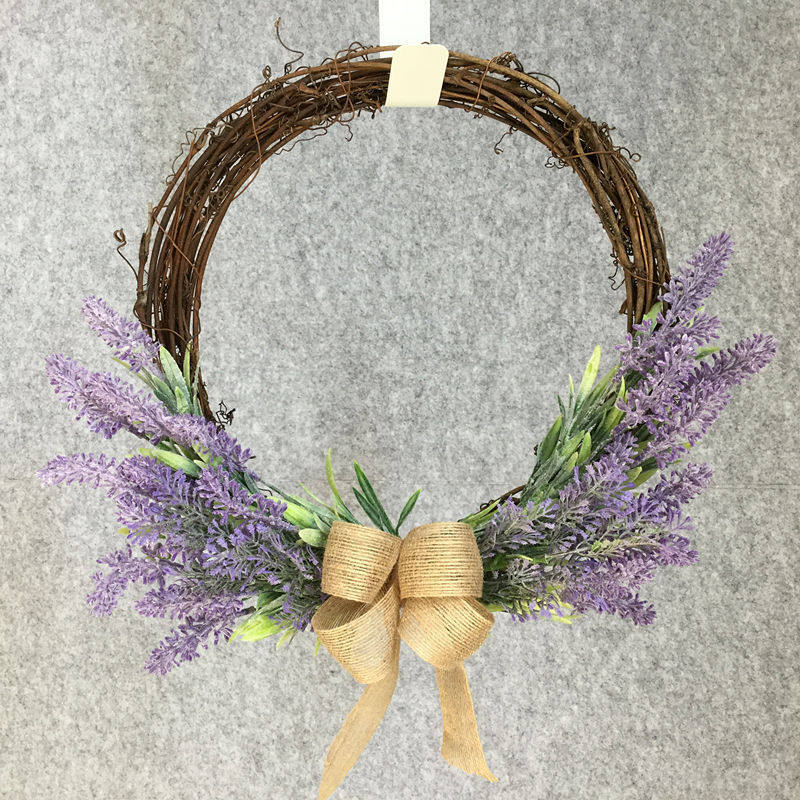 门上仿真花环植毛薰衣草蝴蝶结花环美式墙上挂件装饰草环花环,节庆用品/礼品,圣诞礼品,淘宝优惠券,粉丝福利购,淘宝优惠卷