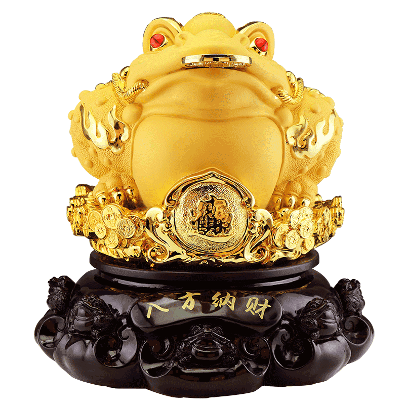 招财金蟾摆件大号三足蟾蜍金蝉商铺店铺收银台桌面装饰开业礼物品