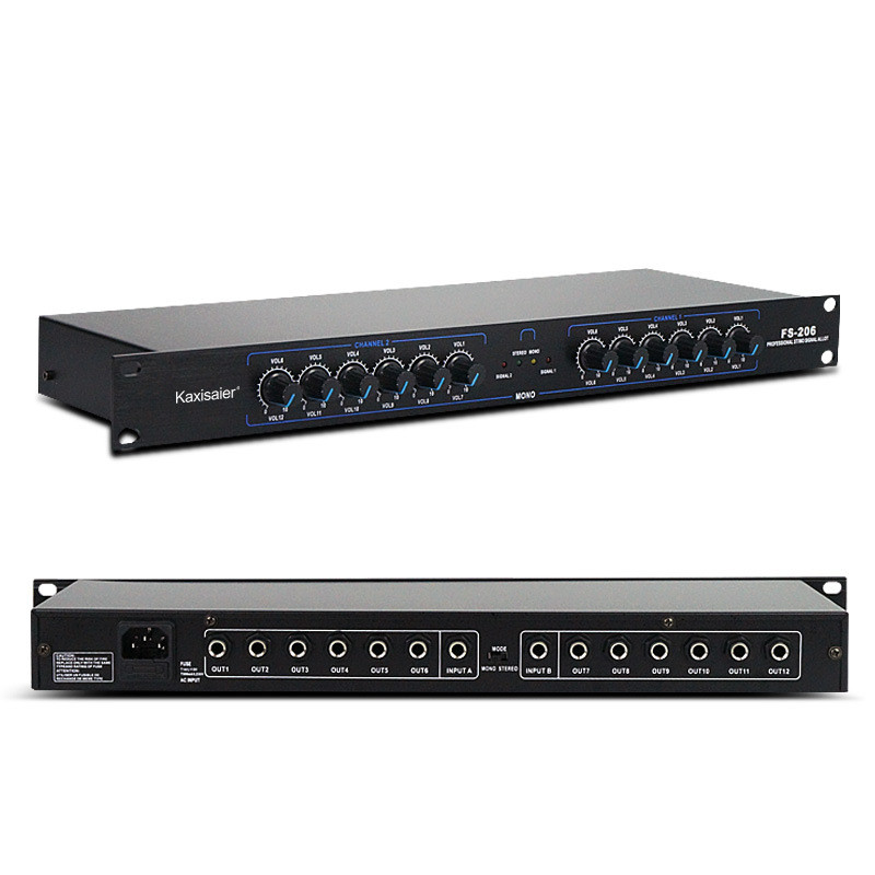 KAXISAIER FS音频信号分配器二进十出四出镀金卡侬舞台线阵演出多