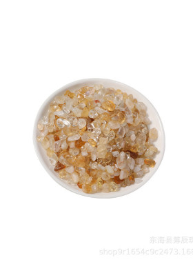 小石头巴西黄水晶碎石碎石摆件鱼缸彩石子天然花盆铺面