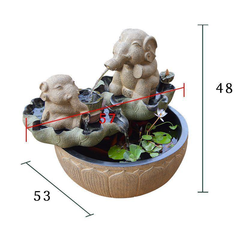 qt家用客厅流水摆件室内办公室大象循环水水系景观桌面中式小型喷,家居饰品,装饰摆件,淘宝优惠券,粉丝福利购,淘宝优惠卷