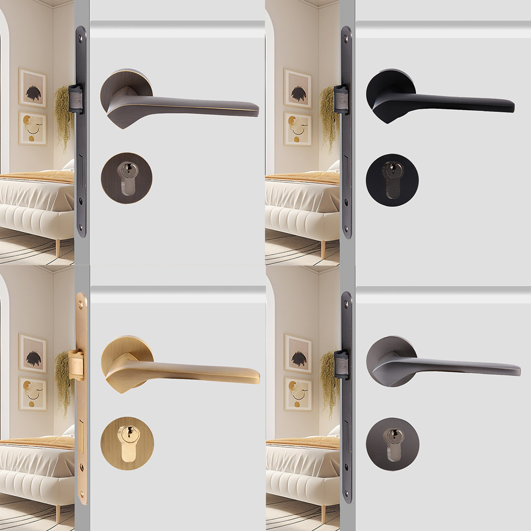 热销全铜分体门锁锁具房门锁家用室内卧室房间木门锁通用型静音门