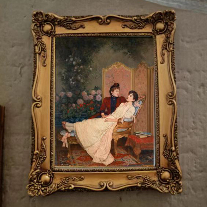 欧式浮雕复古金色树脂画框挂壁浮雕创意组合照片墙相框走廊玄关