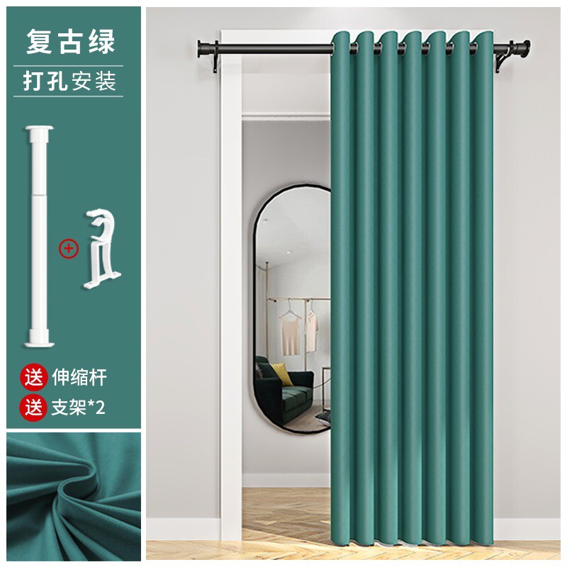 布帘保暖防风门帘空调隔断帘卧室厕所房间厨房遮挡冬季家用免打孔