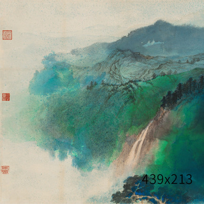 艺术微装裱批发字画复制喷客厅装饰名家字画张大千谷口人家山水画