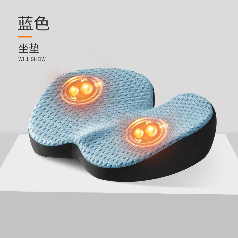 汽车加热按摩靠垫坐垫车载靠背电动座椅护腰腰垫司机腰部支撑套装