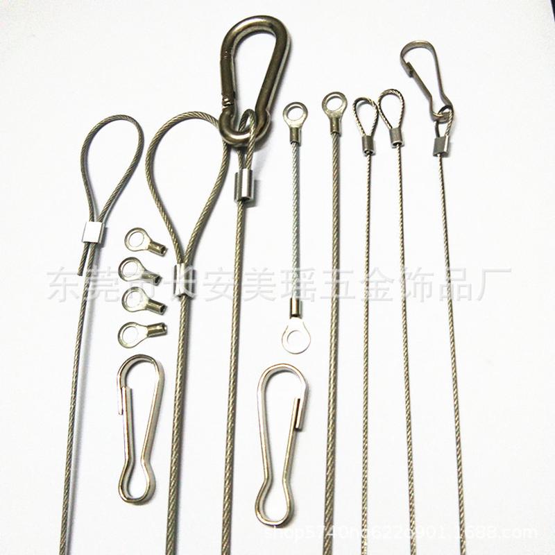 热销加工钢丝绳接头端子冲压冷压304不锈钢绳灯饰钢丝防坠端子拉