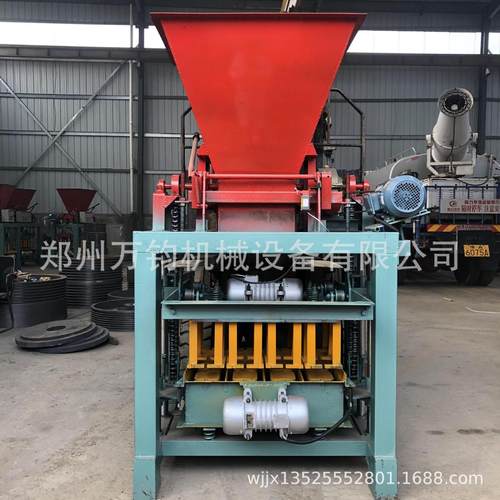 热销万钧固定式空心砖制砖机混凝土砌块料斗机生产线配备搅拌机输