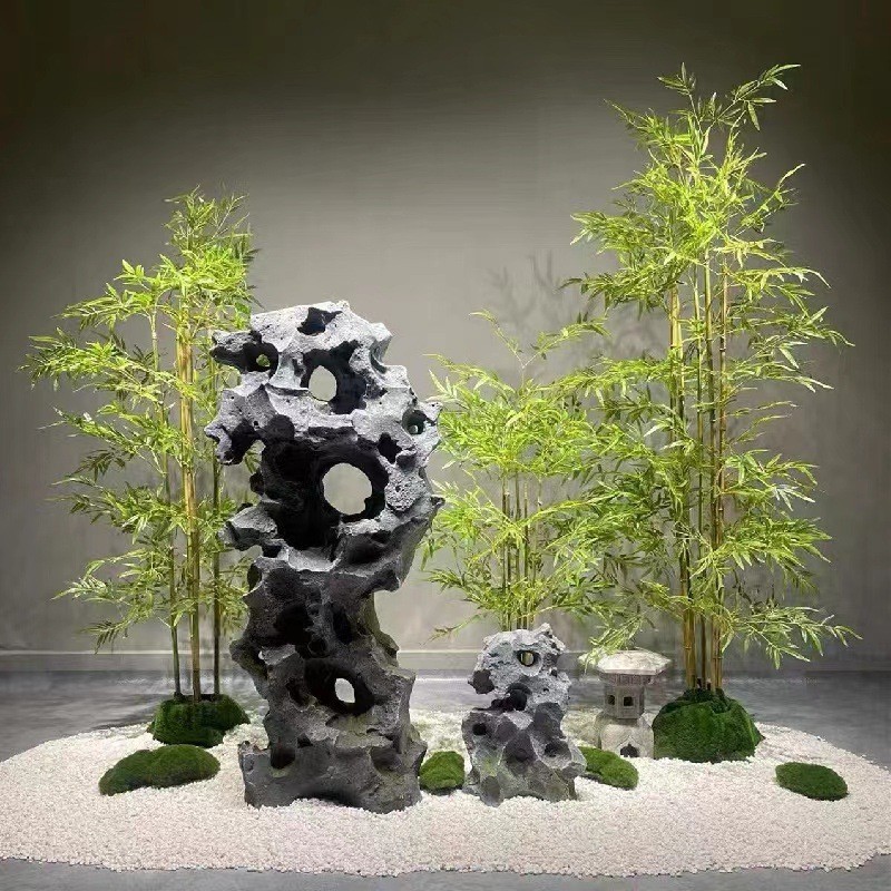 新中式仿真竹子隔断屏风细水毛竹假竹子造景绿植酒店装饰假竹子