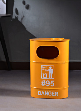 复古美式工业风壁挂垃圾桶有盖卫生间厨房小号高颜值家用摆件