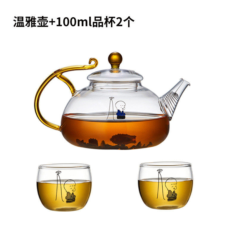 f7de批发玻璃泡茶壶家用茶水分离耐高温茶具套装单壶电陶炉煮茶水