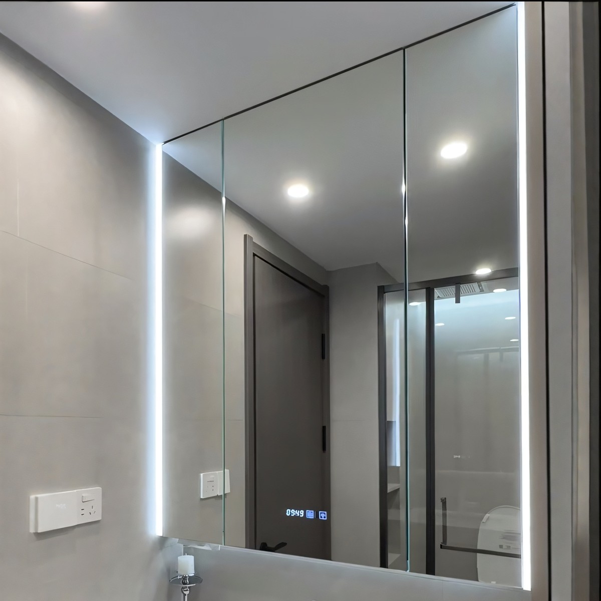 浴室通顶镜柜单独智能定制卫生间镜子收纳一体挂墙式带置物架镜箱