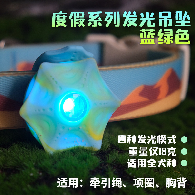 laroo莱诺狗狗夜行灯宠物项圈防丢牌走失吊坠夜间防发光遛狗夜灯