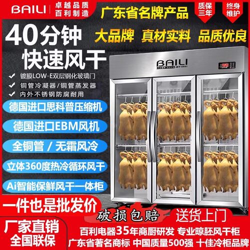 热销批发百利智能晾鸭烘干商用乳鸽烧腊烧鸭烤鸭风冷保鲜除湿风干