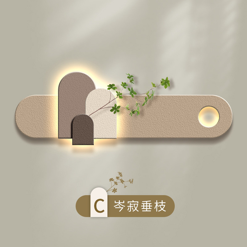 床头壁灯砂岩画客厅装饰画现代简约高级感画侘寂风沙发背景墙挂画