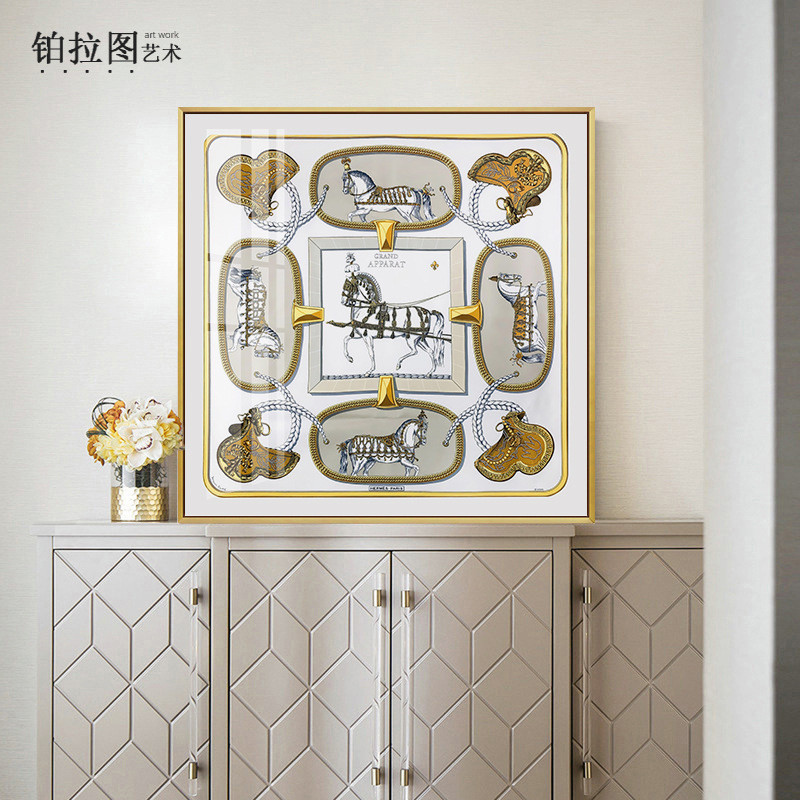 空中花园客厅墙面挂画餐厅卧室轻奢装饰画骑士爱马美式小众摆件