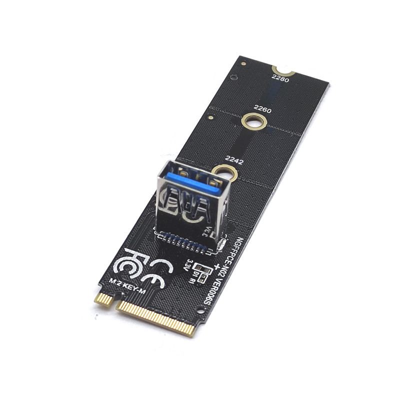 M2转PCI-E转接卡主板NVME KEY-M插槽口转PCIe扩展显卡转接卡