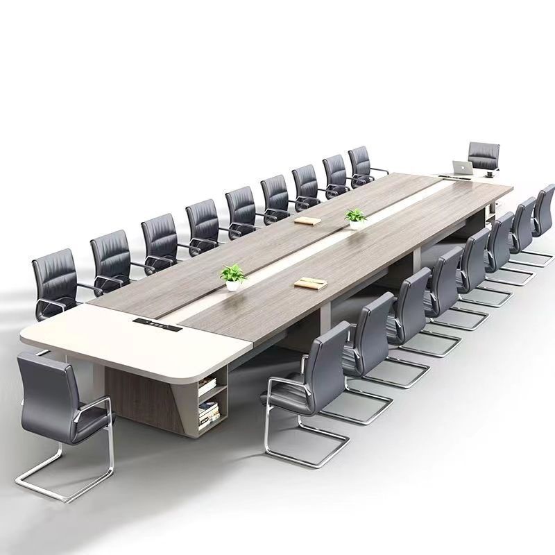 大型会议桌简约现代圆角长桌创意办公桌培训桌椅组合长方形会议室