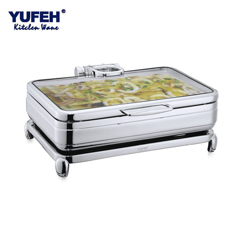 热销宇辉yufeh液压翻盖可视自助餐炉电加热保温酒店炉布菲炉高档