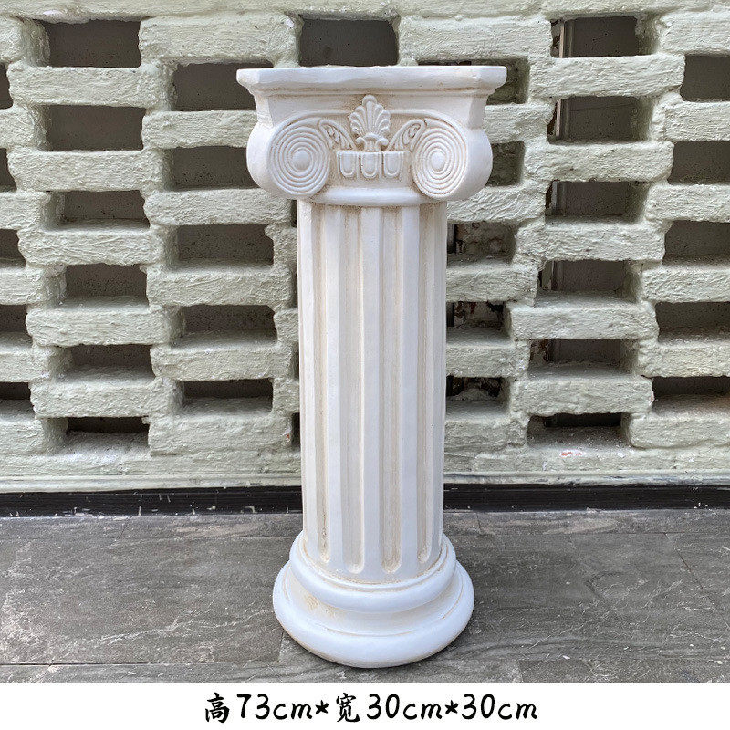 雕塑复古花盆罗马柱摆件底座花架欧式仿古庭院柱子法式仿石膏花园
