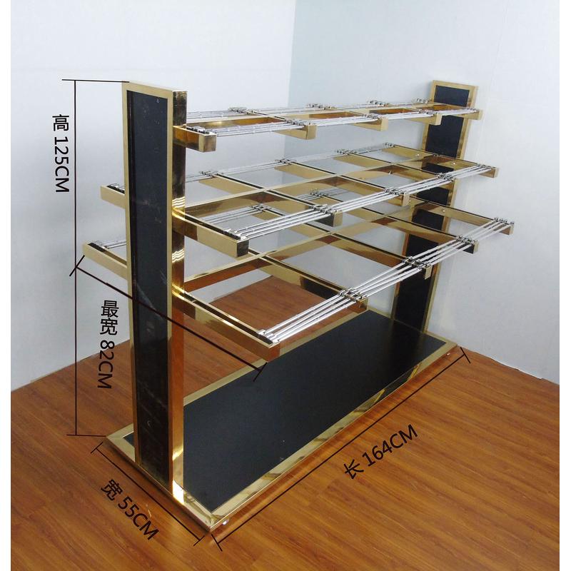 商用服装店裤架不锈钢裤台双面置物架中岛衣架落地展示架店铺陈列