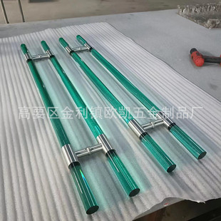 欧凯五金树脂不锈钢拉手定制仿玉中式轻奢简约高档酒店别墅门把手