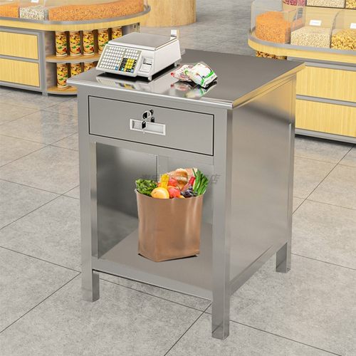 不锈钢超市收银台柜台称重打包台工作台操作台承重柜底柜边台柜子