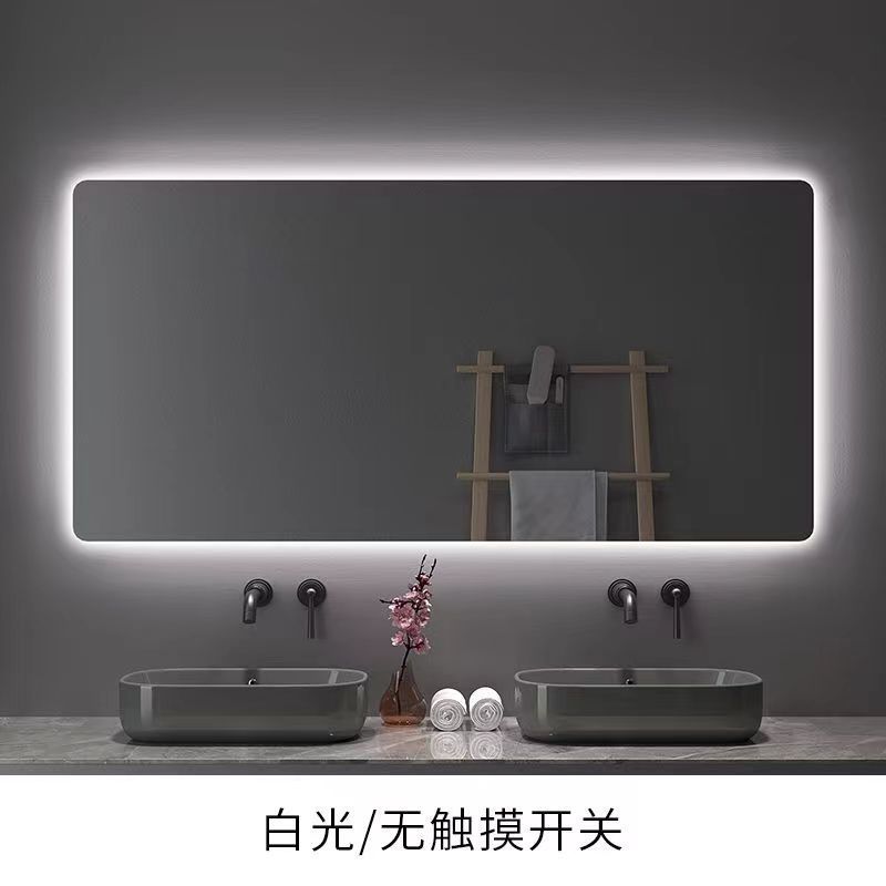 led智能浴室方镜酒店工程触摸屏雾镜除壁挂式家用卫生间带灯镜子