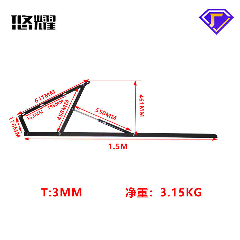 榻榻米升降架床用气动支撑杆储物床上升降气动杆箱翻床箱举升器