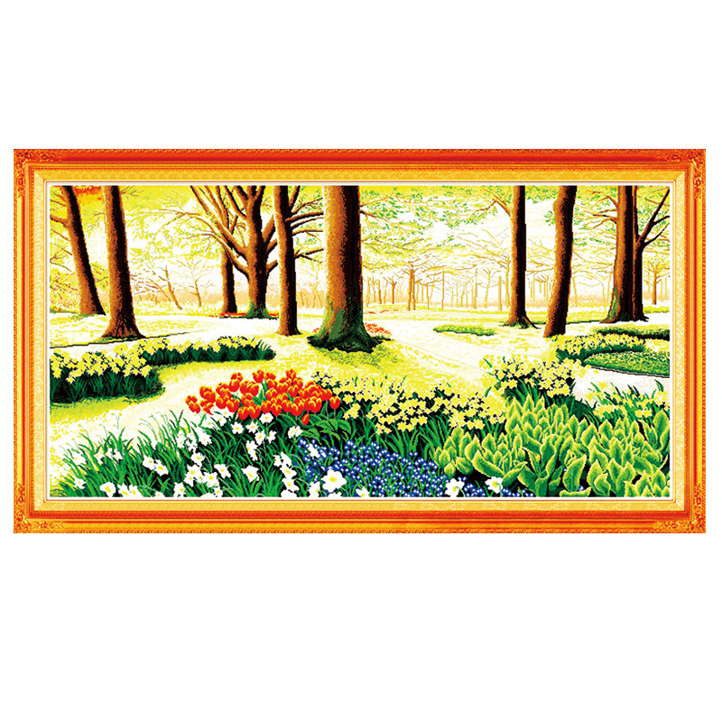 十字绣新款货源风景画锦绣年华线绣挂画自绣diy刺绣布艺套件