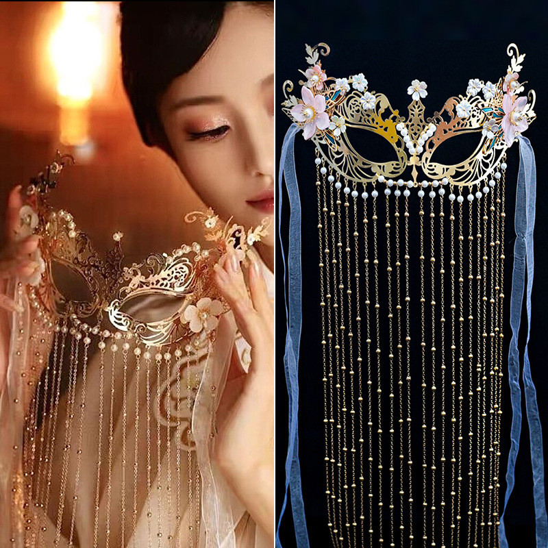 流苏面帘汉服遮脸面具古风中国风短剧网剧性感悄趣狐狸神秘感古装