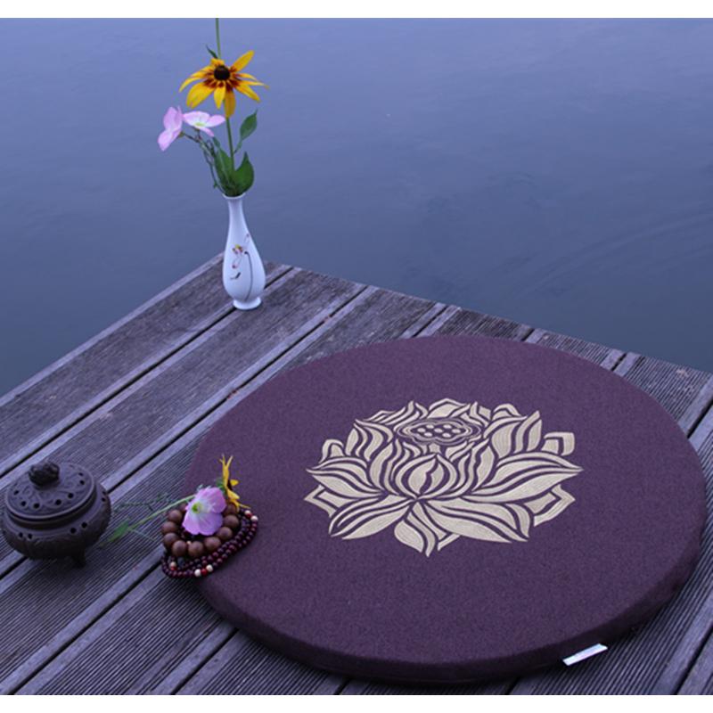苏绣圆形金莲禅修打坐垫蒲团椰棕大礼拜垫禅坐垫冥想垫