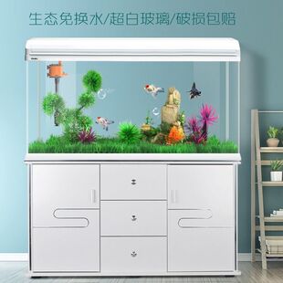 热销鱼缸客厅鱼缸西龙鱼缸水族箱中小型懒人免换水生态玻璃缸带柜