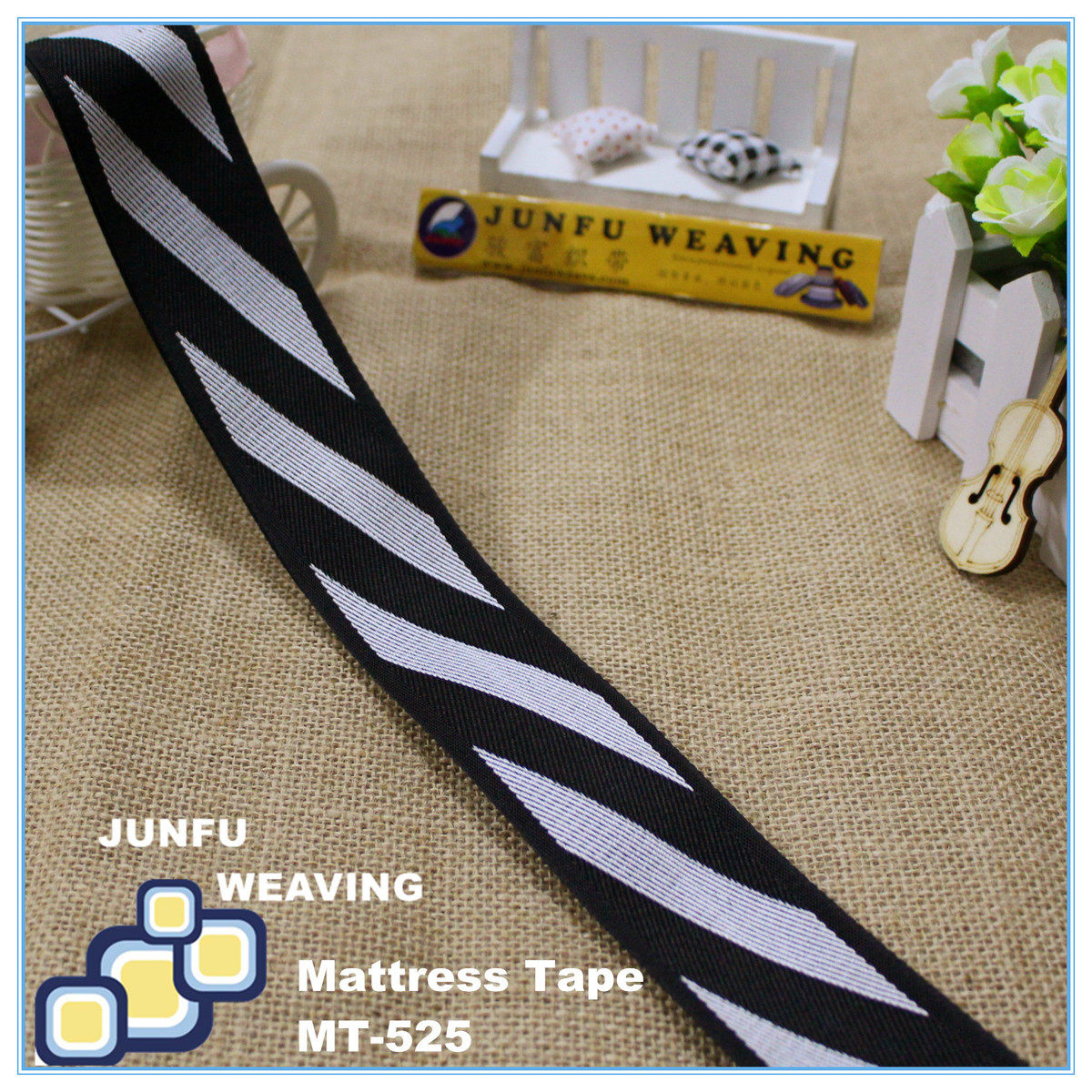 涤纶床垫边带mt-525#黑白大斜纹提花带包边织带围,居家布艺,丝带/绸带/布带,淘宝优惠券,粉丝福利购,淘宝优惠卷