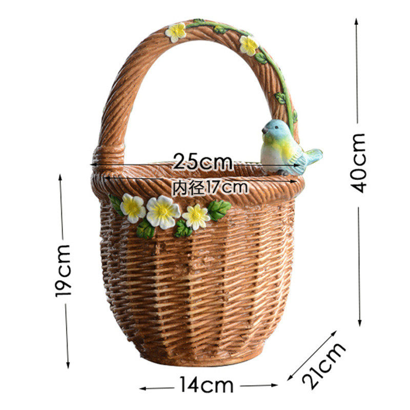 户外花园庭院别墅装饰阳台布置藤编花卉家居花盆摆件仿真露台花篮,家居饰品,花盆,淘宝优惠券,粉丝福利购,淘宝优惠卷
