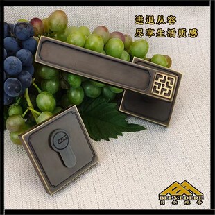 房门锁静音轻奢分体式书房卧室锁具通用家用执手锁室内实木门把手