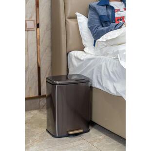 脚踏式垃圾桶家用大号客厅高颜值ins风带盖脚踩不锈钢方形收纳盒